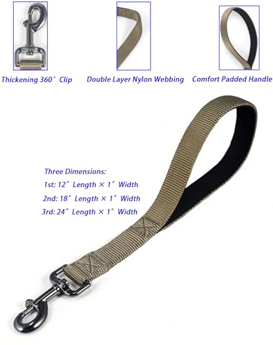 Nylon 12 Inches Dog Short Leash with Anti (12" Leash and Martingale Collar Combo / Military Green)