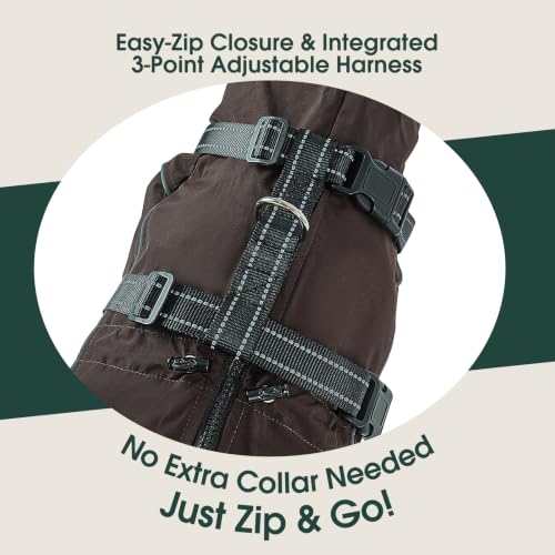 Dog Raincoat Hooded Full Body Coverage (Brown / XXX-Large(Chest:42.52"))