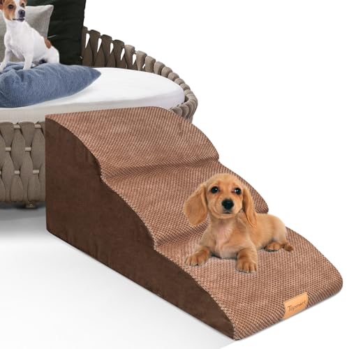 High Density Extended Foam Dog Ramp&Steps 3 Tiers (Brown / 33.1*15.7*15.7)