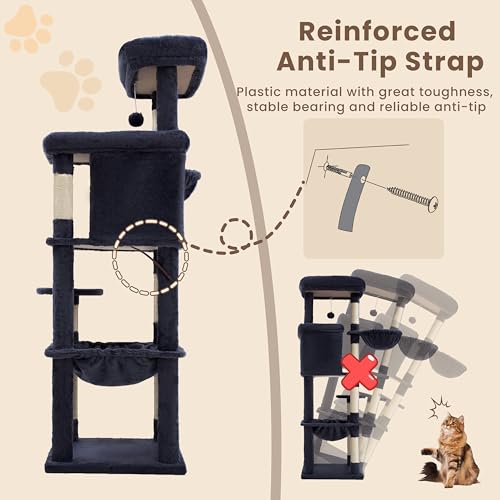 Cat Tree 56" Multi (56 inch / Smoky Gray)