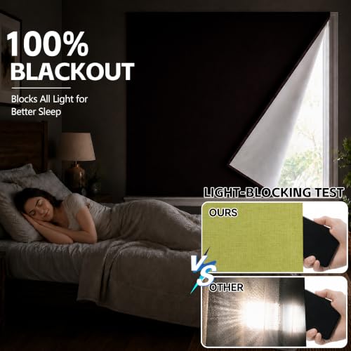 No Drill Blackout Curtains for Windows (Fruit Green / 25"W x 40"H)
