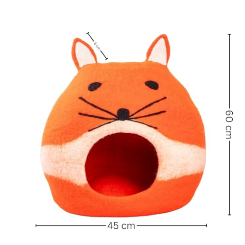 Luxurious Merino Wool Cat Cave (Fox)