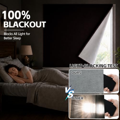 No Drill Blackout Curtains (Light Gray / 25"W x 72"H)