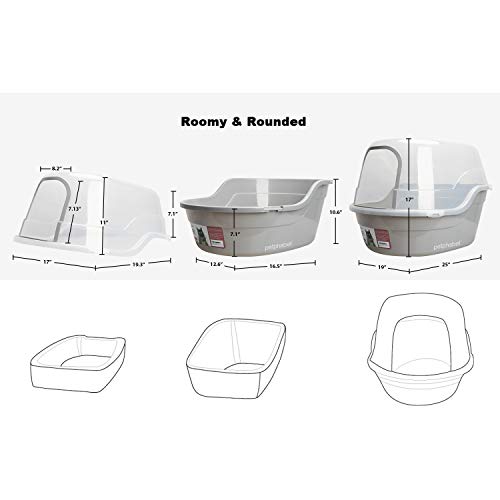 Jumbo Hooded Cat Litter Box (Grey)