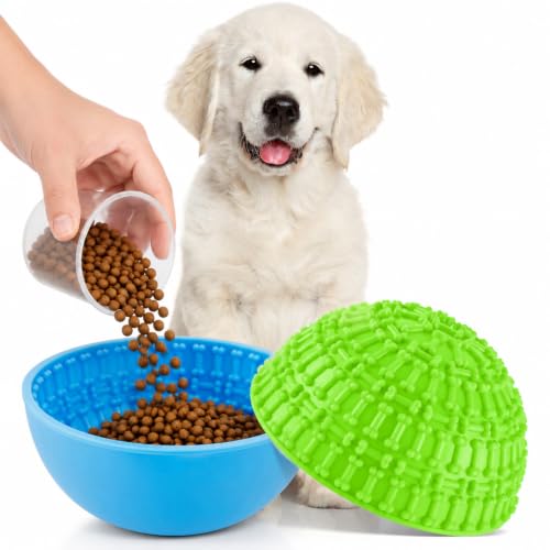 2 Pcs Dog Lick Bowl (Green, Blue)