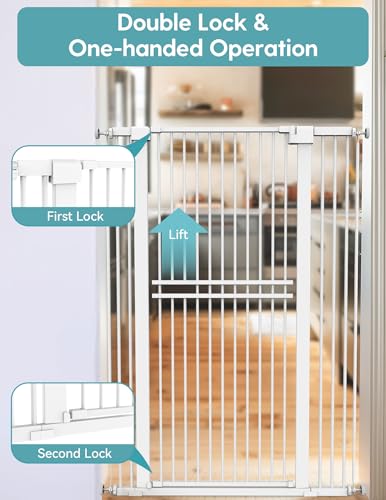 55" Extra Tall Pet Gate (White - S10 / 55" Tall, 29-40" Wide)