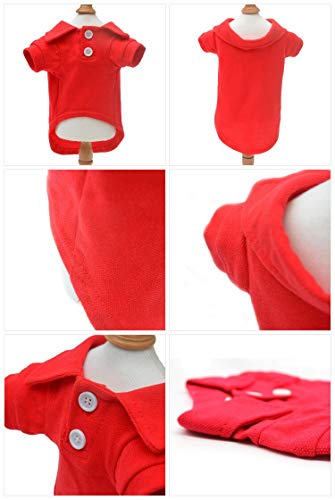 Basic Dog Polo Shirts Premium Cotton (XL (-35lbs) / Red)