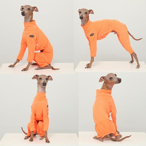 D Doggy Star Italian Greyhound Clothes Stretchy Neon Onesie Spring Summer (L / Onsi Ne Orange)