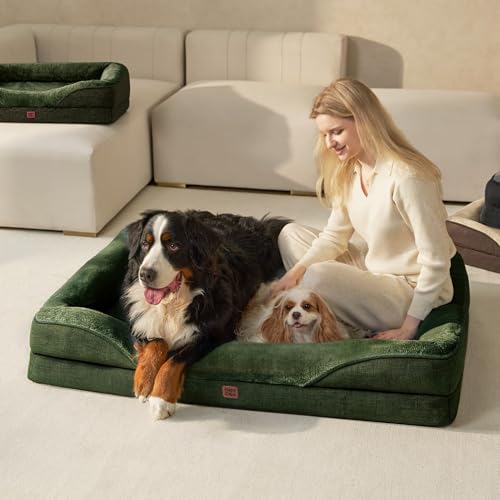 Orthopedic XL Dog Bed for Large Dog (Dark green / 48x35x7.5)