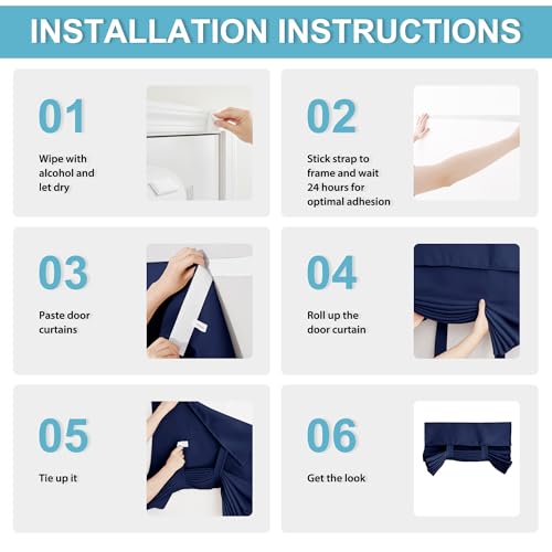Blackout French Door Curtain (Navy Blue / 26"W x 72"L (Pack of 1))
