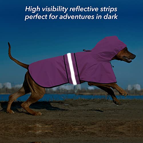 Reflective Dog Rain Coat (Pink / Large)
