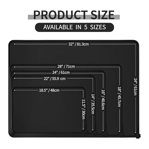 Silicone Pet Feeding Mat (Black / 24" x 16")