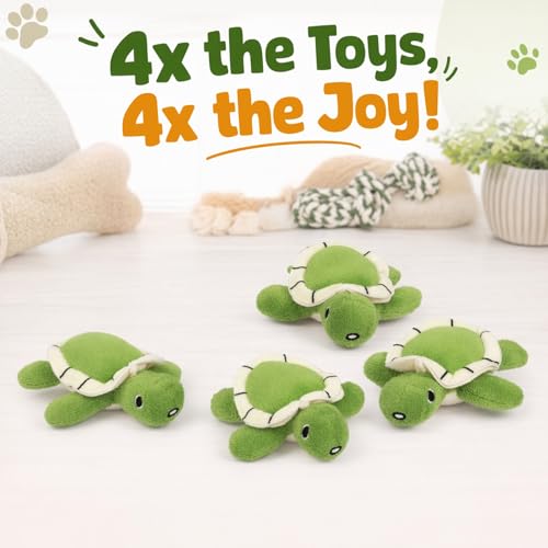 Squeaky Hide and Seek Dog Toys for Small and Medium (4 Turtles Refill)