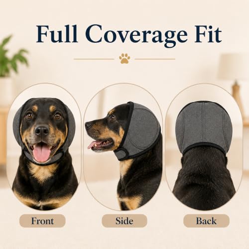 Dog Ear Muffs for Noise Protection (Grey / Large)