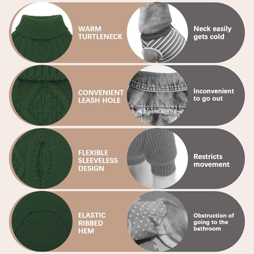 Dog Sweater for Medium Large Dogs (DarkGreen / Medium/Large)