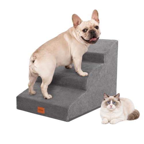 Dog Stairs for Small Dogs (Grey / 15.7x22.4x15.7in)