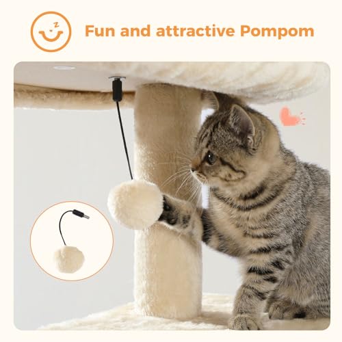 44.5" Cat Tree with Metal Hammock (Beige / 44.5in)