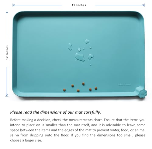 Silicone Pet Food Mats Tray (19" x 12" / Glacier)