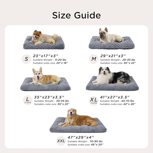 XL WashableDog Bed for Crate (Beige / 41x27x3.5)