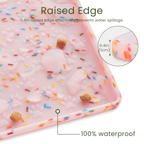 Dog Food Mat Anti (18"L x 12"W / Donut-Pink)