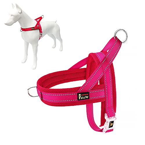 No Pull Dog Harness for Large Dogs (XL: chest 29.5"-39.4" / Pink)