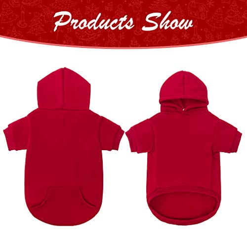 Dog Hoodie for Large Medium Small Dogs (Red / Small)