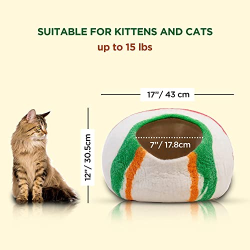 Premium Felt Cat Cave Bed (Candy Swirl)