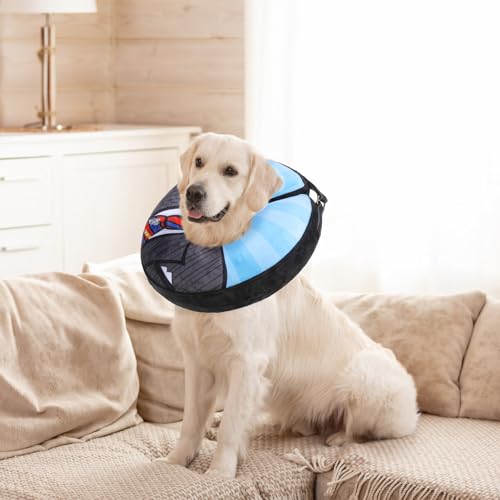 Dog Cone Alternative After Surgery Donut Collar (Black Suit / S(Neck 11"-13"))