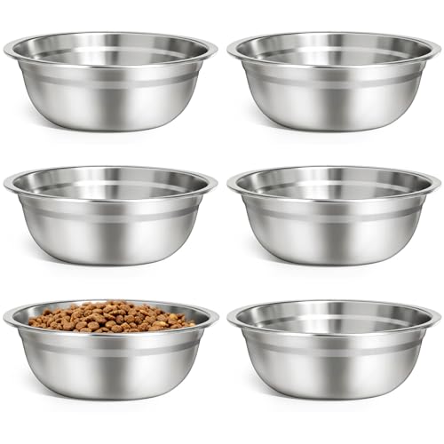 6 Pack 8" Stainless Steel Dog Bowls (6 Pack)
