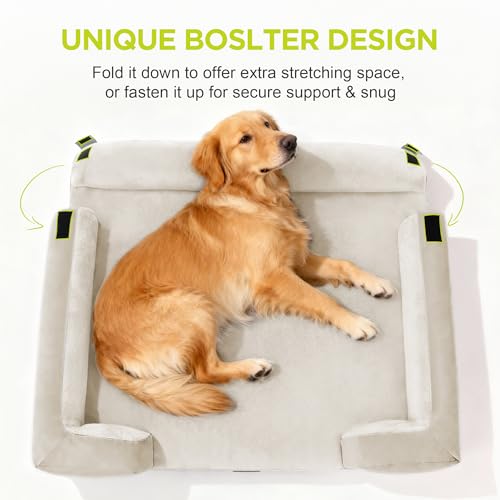 Waterproof Orthopedic Dog Bed for Extra Large Sized Dogs (45 x 35 x 9 in / Beige)