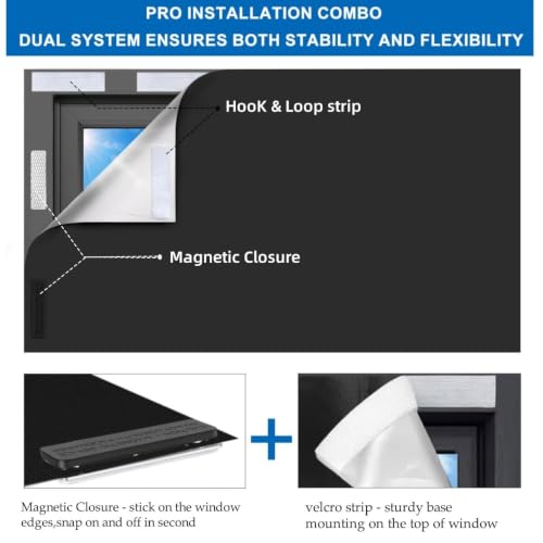 100% Blackout Shade for Bedroom 59"x47" (Black / 59"W x 47"H)