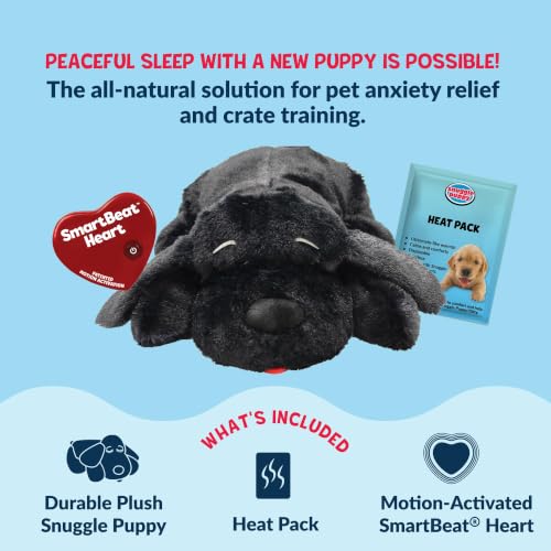 Heartbeat Dog Toy for Puppies (Black / 1 Count (Pack of 1))