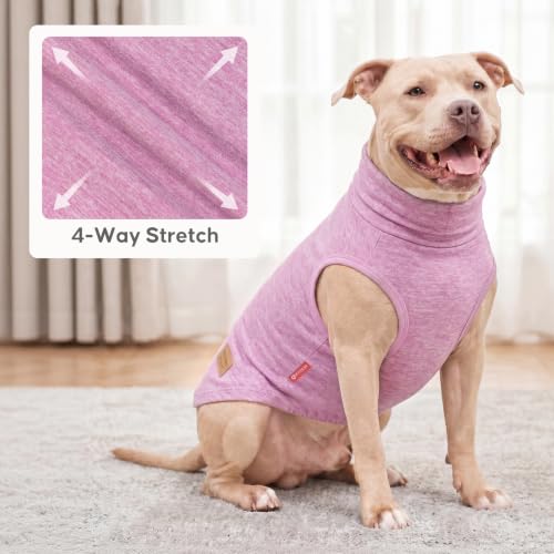 2Pack Dog Sweater for Large Dogs Soft Pet Coats Fleece Sweatshirt (XXX-Large (55-75lbs) / 1# Stripe+Purple)