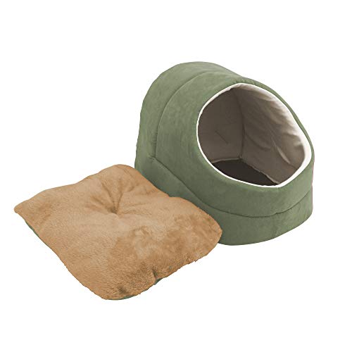 Self Warming Burrow Cat Bed (Sage Green-2)
