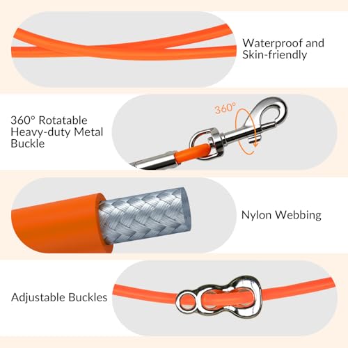 8.2ft Hands Free Dog Leash (Orange)