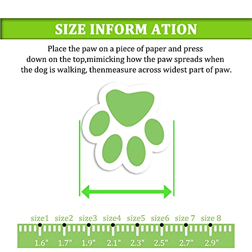 Dog Boots & Paw Protectors Non (Size 6: （2.9''x2.5'')(L*W) for 52-70 lbs / Green)