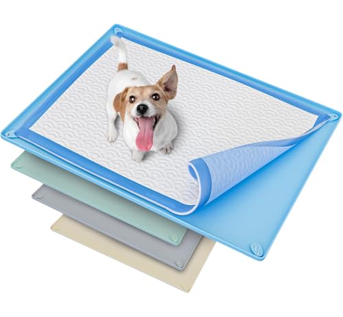 Dog Pee Pad Holder Tray Fits for 30” x 23” Pee Pads (30 x 23 Inches / Blue)