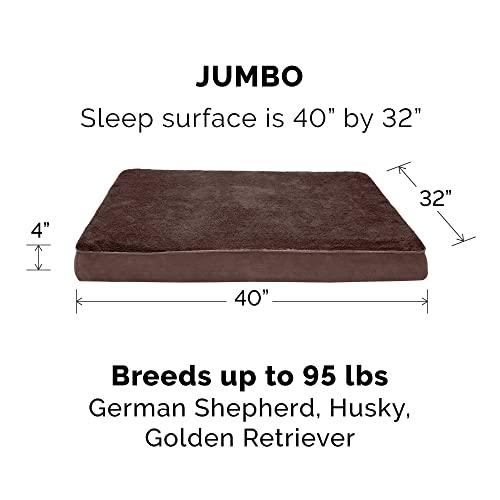 Orthopedic Dog Bed for Large Dogs w (Jumbo / Minky Chocolate)