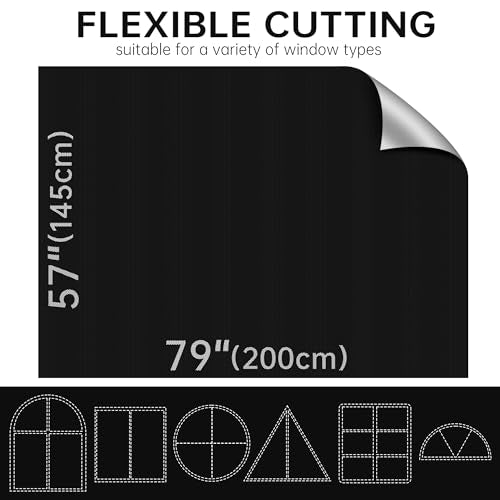 Portable 100% Blackout Blind (Black / 57"W x 78"H)