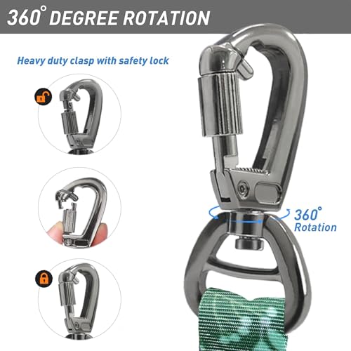 Tactical Bungee Shock Absorbing No Pull Dog Leash (Leaves)