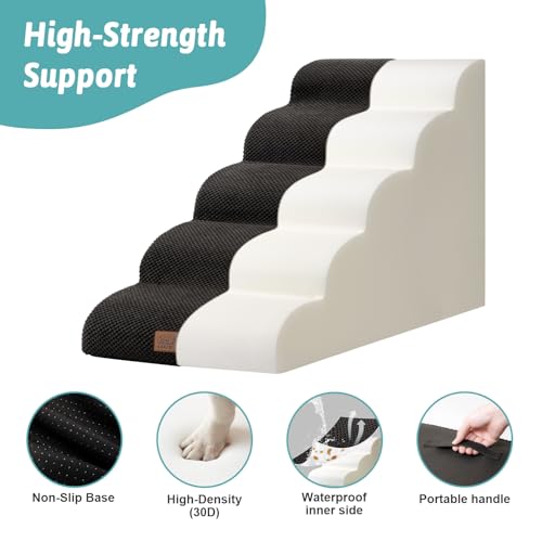 Extra Wide Dog Stair for Small Dog (Black / Extra Wide:19.7"x33"x22.4")