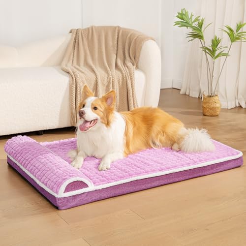 Orthopedic Large Dog Bed Pillow Pet Sofa Bed 48''X30'' Lilac (Lilac / 48"L x 30"W x 3.5"Th)