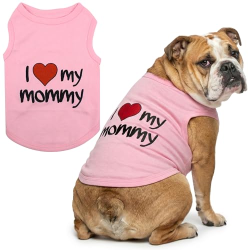 I Love My Mommy Dog Shirt 100% Cotton Shirts for Large Dogs (3X-Large (40-65lbs))
