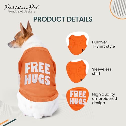 Dog Shirt 100% Cotton Free Hugs Shirts for Large Dogs (Large / Free Hugs)