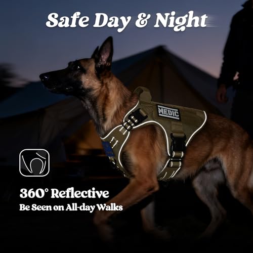 Tactical Dog Harness for Small (Brown Reflex / Small)