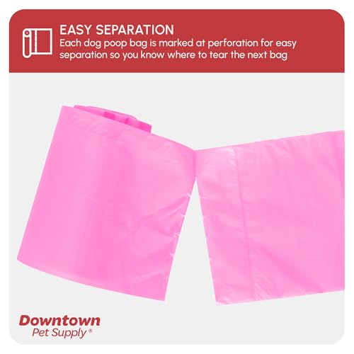 Poop Bags for Dogs with Dispenser (180 Count (Pack of 1) / Pink)