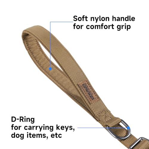 5 6FT Military Bungee Dog Leash Adjustable Elastic (Coyote Brown)