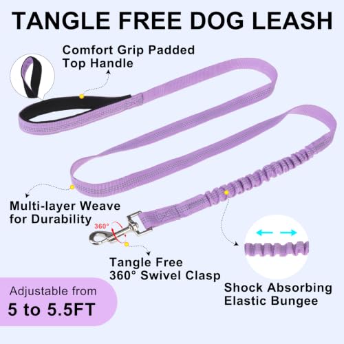 Small Dog Harness and Leash Set (Light Purple / S: Chest 17.5"-22")
