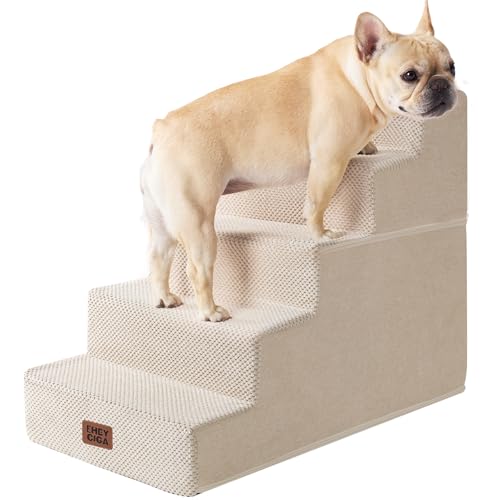 Dog Stairs for High Bed 22.5" H (Beige / Standard 15.7" x 30" x 22.5")