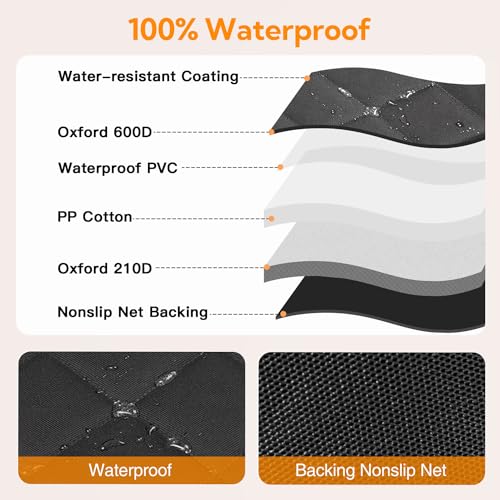 Dog Car Seat Cover for Back Seat (Black / Standard)
